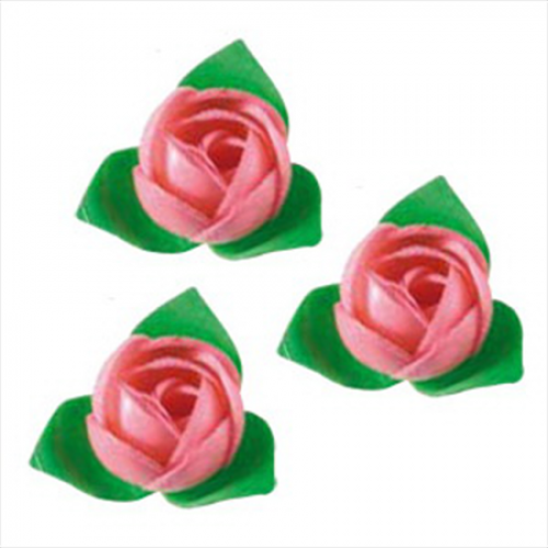 Вафельные ЦВЕТЫ арт. 26116R (Роза розовая, d 45 мм)