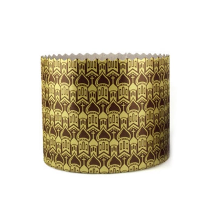 Форма для кулича с узором в виде золотых куполов арт. 60355 (коричневый, h 90 мм, d₁ 90 мм)