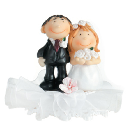 Фигурки на свадебный торт «Жених и невеста» арт. 10583 (объятия, 140 мм, Да)