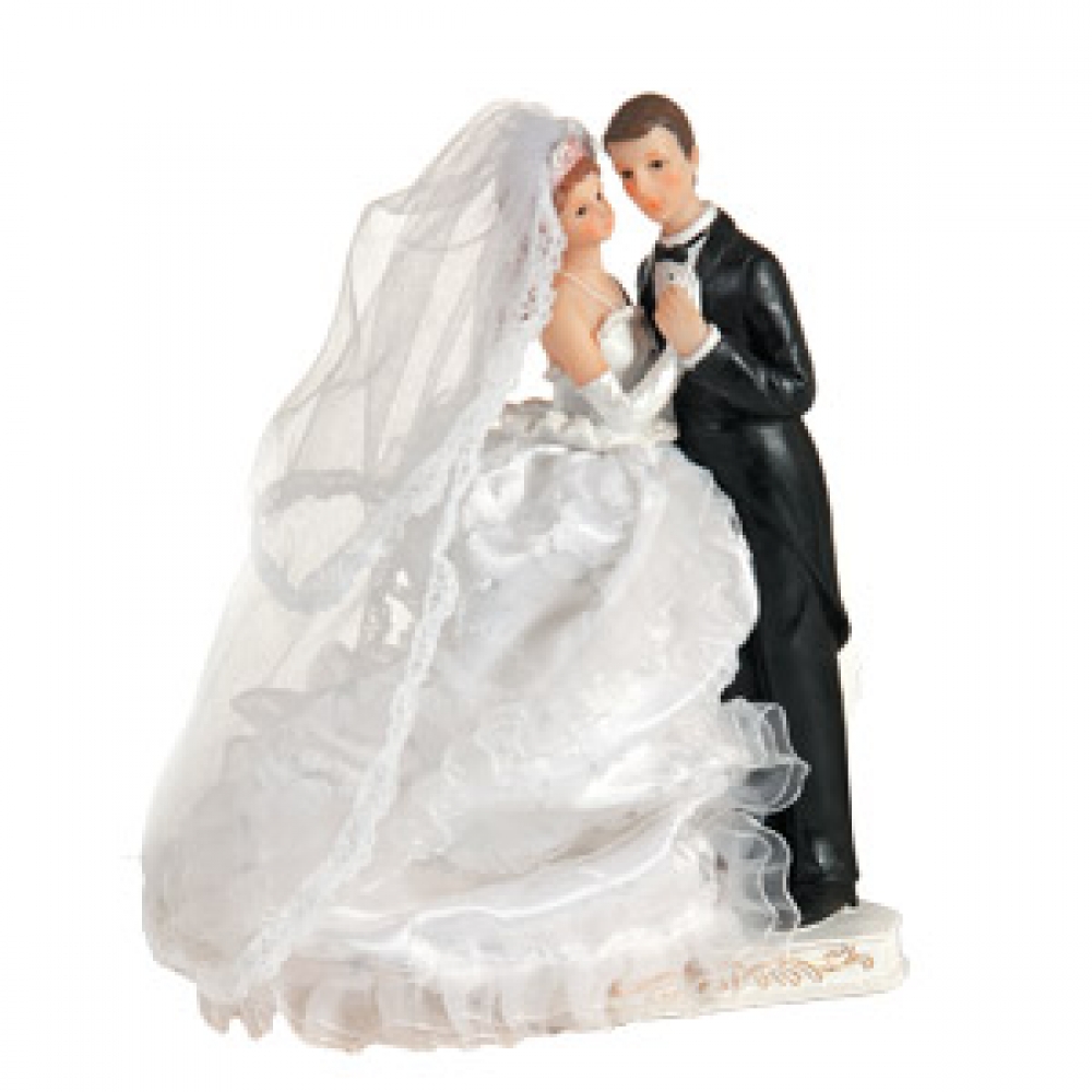 Фигурки на свадебный торт «Жених и невеста» арт. 10600 (объятия, 230 мм, Да)