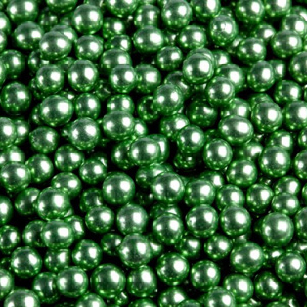 Clemco Украшения сахаристые ШАРИКИ арт. 33123 (1 кг, зеленый металлик, 5 мм, 409.9 кКал, 3.2 %, 94.3 г, 0.2 г, 2.3 г)