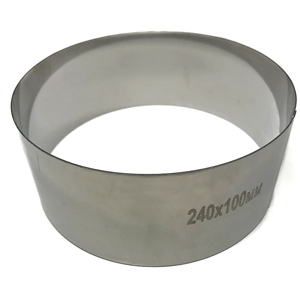 Форма для выпечки металлическое кольцо арт. 30116 (нержавеющая сталь, 100 мм, 240 мм, 1 мм)
