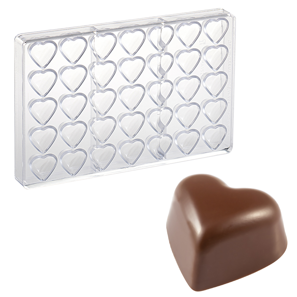 Форма для шоколадных конфет ПРАЛИНЕ сердечко арт. MA1526 (поликарбонат)