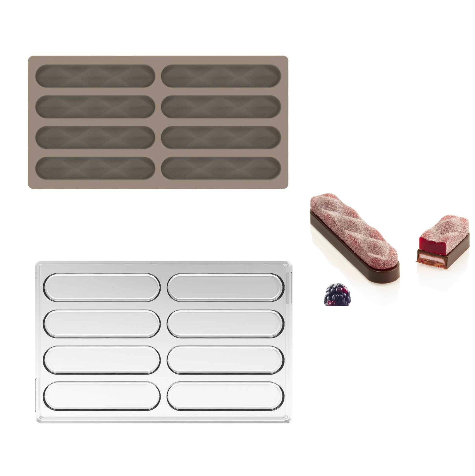 Набор форм для шоколадных батончиков ИМПУЛЬС арт. CH028SIS (силикон, тритан)