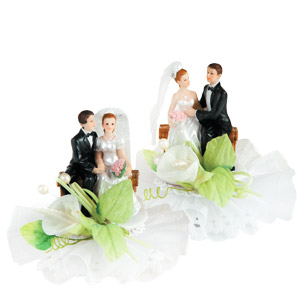Фигурки на свадебный торт «Жених и невеста» арт. 10502 (церемония, 140 мм, Да)