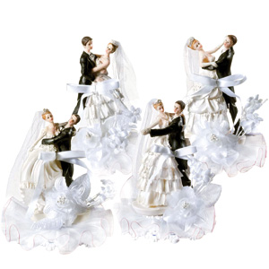 Фигурки на свадебный торт «Жених и невеста» арт. 10525 (танец, 190 мм, Да)