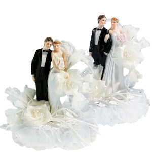 Фигурки на свадебный торт «Жених и невеста» арт. 10581 (церемония, 230 мм, Да)