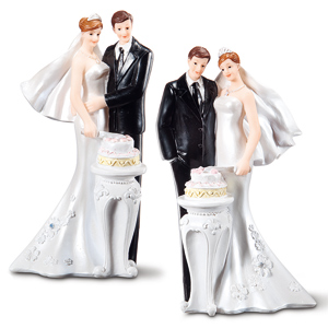 Фигурки на свадебный торт «Жених и невеста» арт. 10587 (140 мм, 4 шт., Да)