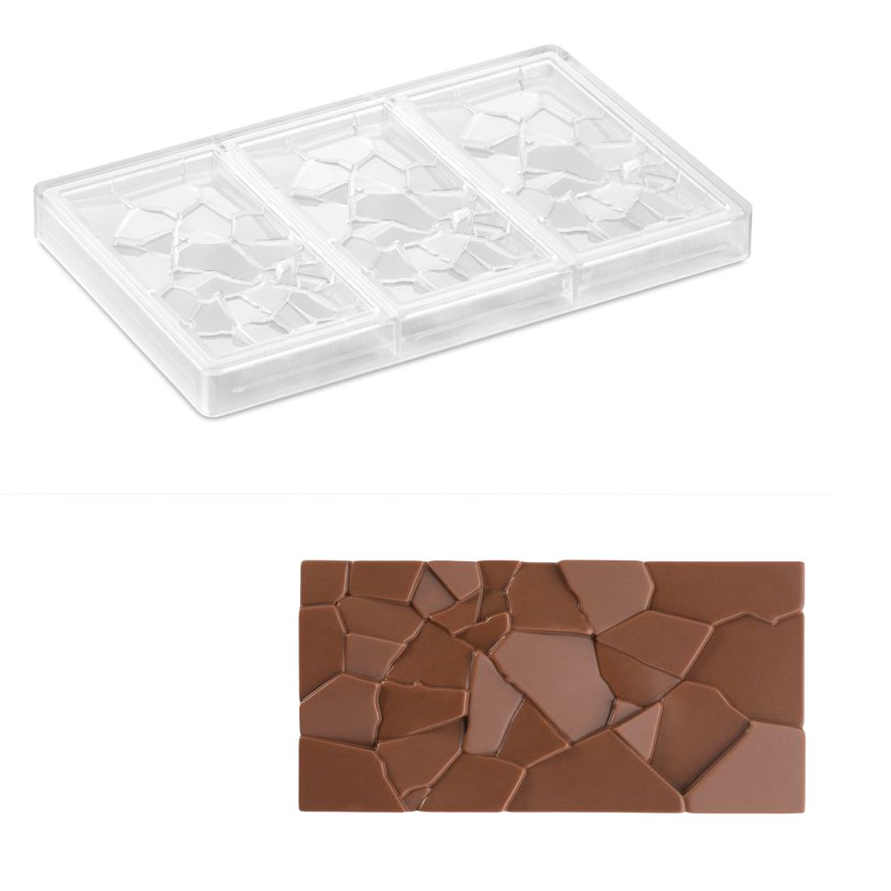 Форма для шоколадных плиток ОСКОЛКИ арт. PC5002FR (3, 275 мм, 155 мм, 175 мм, 77 мм, 10 мм, 0.1 кг)