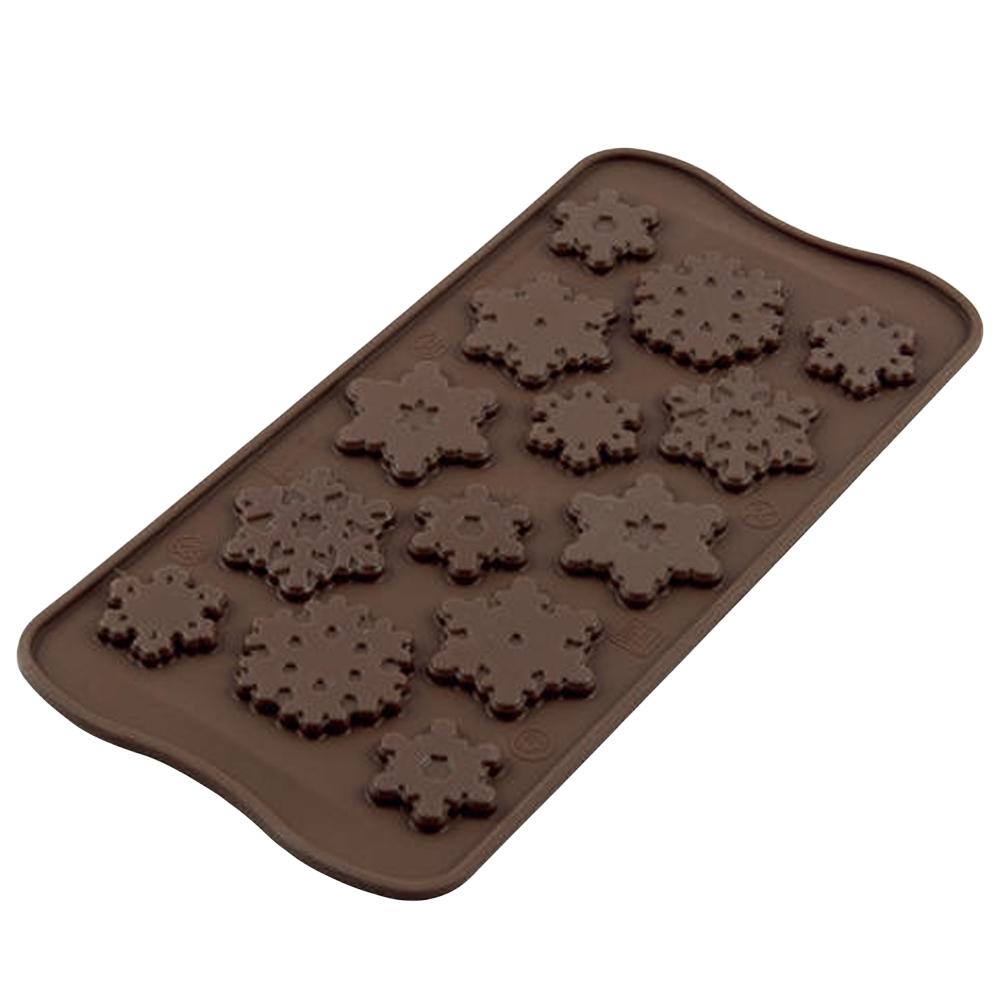 Форма силиконовая для шоколадных фигурок ИЗИ-ШОК снежинки