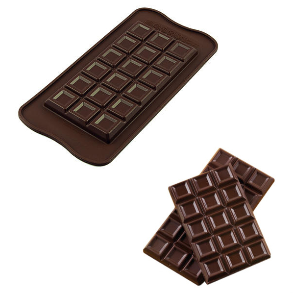 Форма в виде шоколадной плитки ИЗИ-ШОК арт. SCG37 (15, 91 мл, 6 мл, 154 мм, 77 мм, 9 мм)
