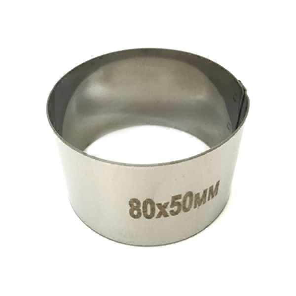 Форма для выпечки металлическое кольцо арт. 30102 (нержавеющая сталь, 50 мм, 80 мм)